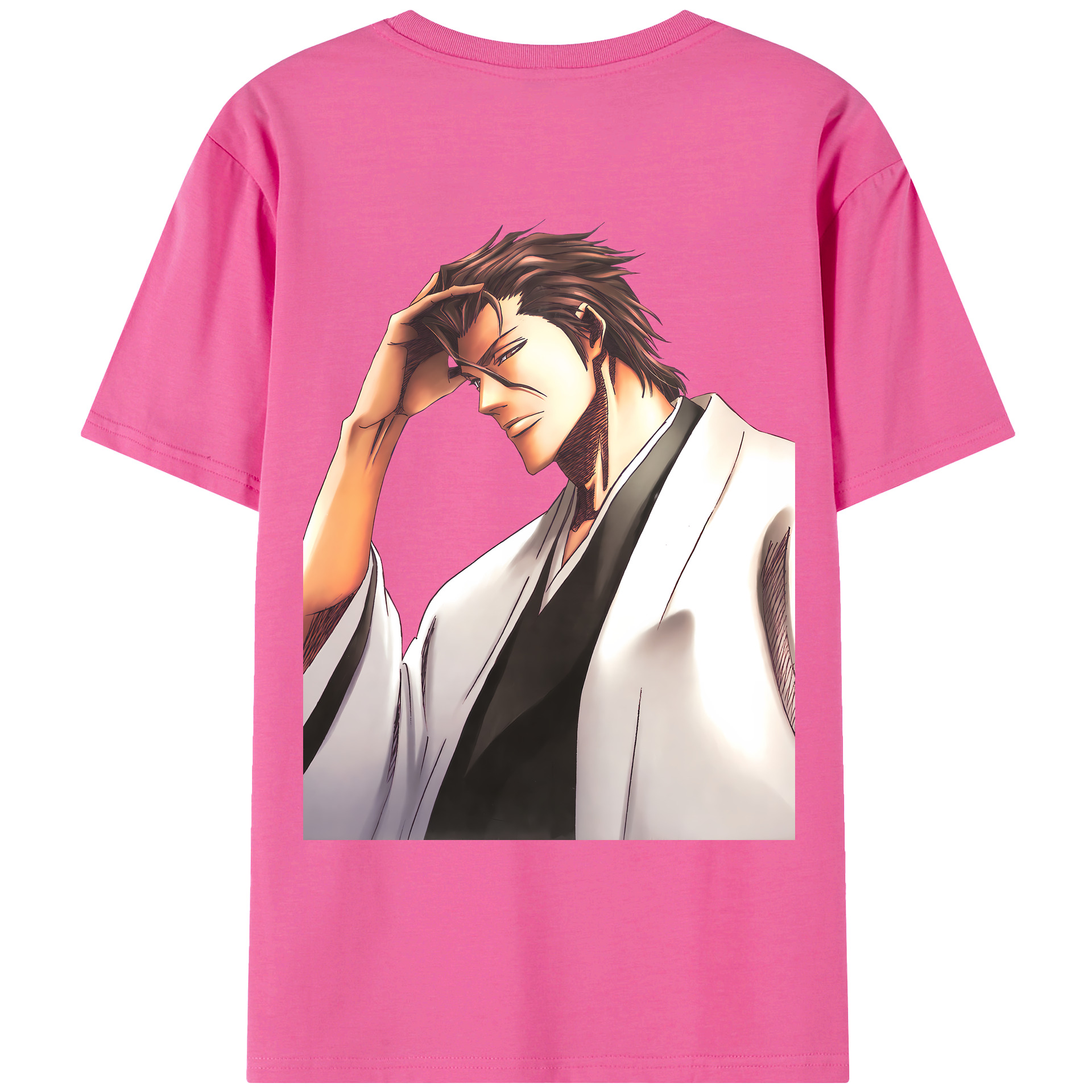 （画像用） ブリーチ 藍染 惣右介（あいぜん そうすけ） BLEACH Aizen Sousuke レディース半袖Tシャツ(バックプリント)